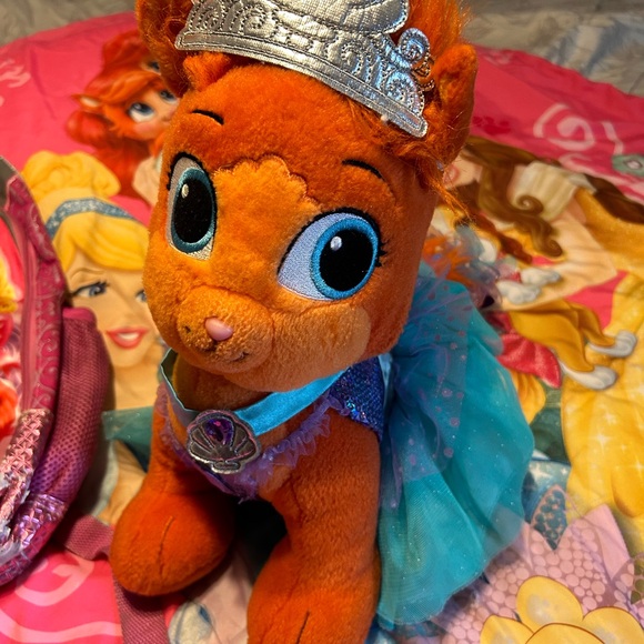 Palace Pets Lot: Treasure Build a Bear, blanket, pillow case, backpack - Picture 2 of 10